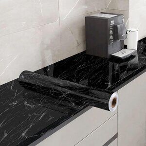 Black Wallpaper Black Peel and Stick Wallpaper Marble Counter Top 11.8" x 78.7"